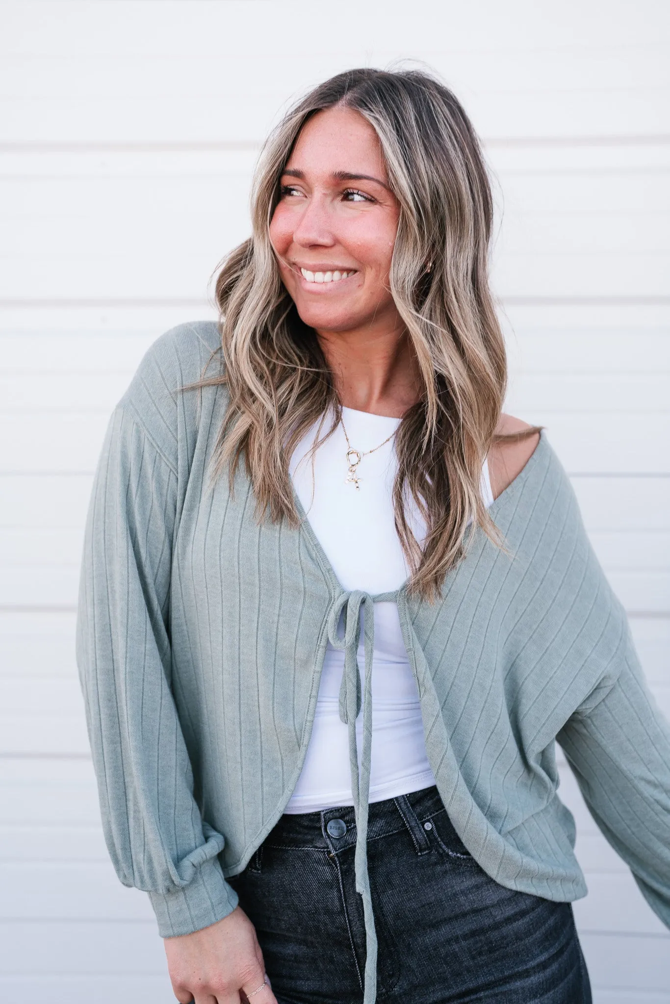 Olive You Tie Front Cardigan