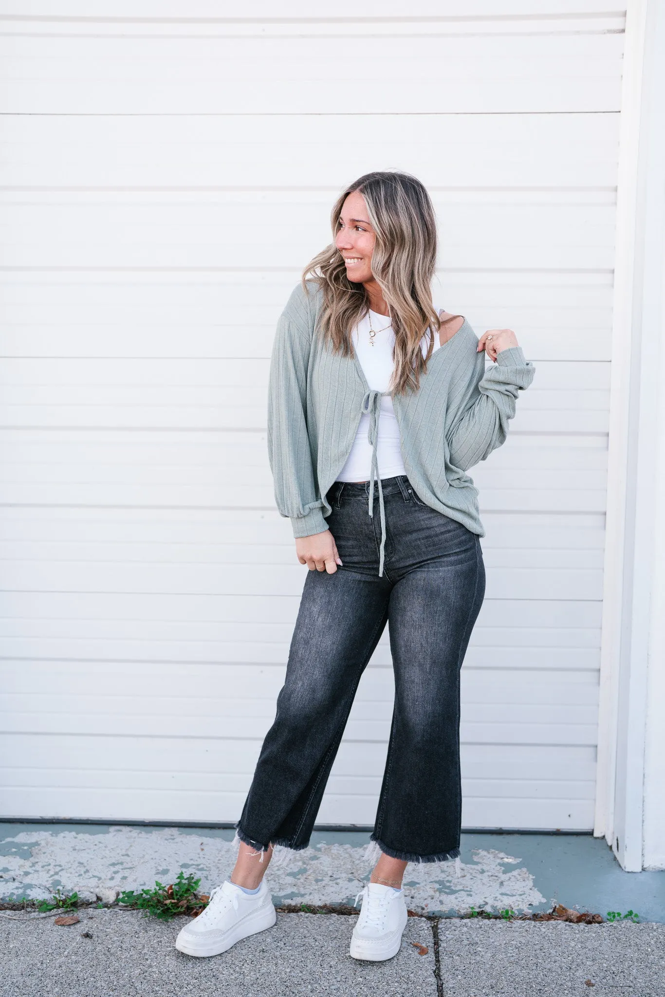 Olive You Tie Front Cardigan