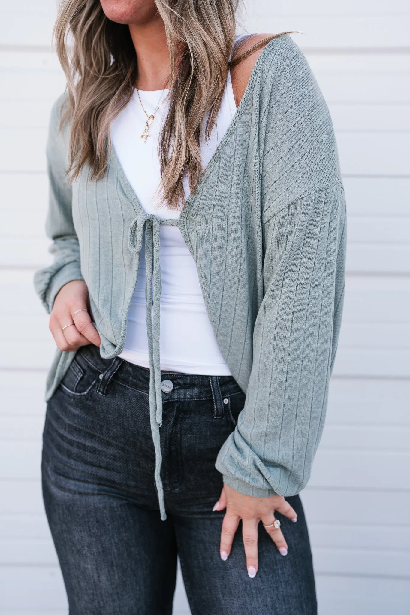 Olive You Tie Front Cardigan