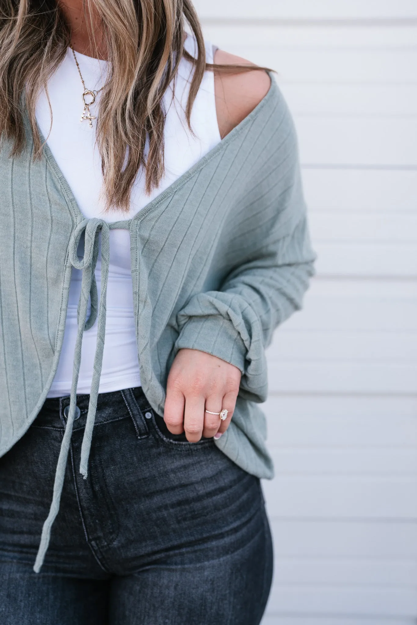 Olive You Tie Front Cardigan