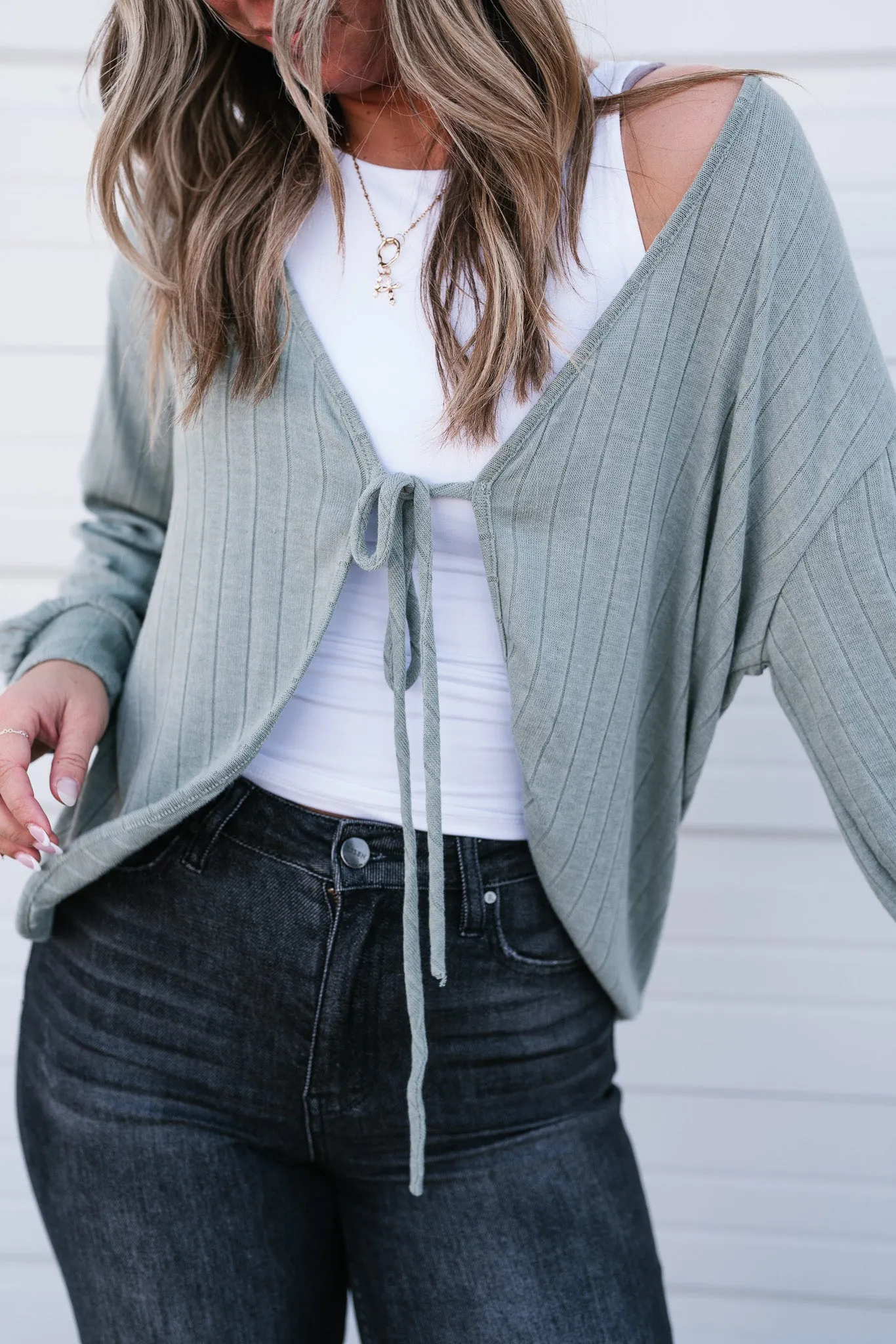 Olive You Tie Front Cardigan