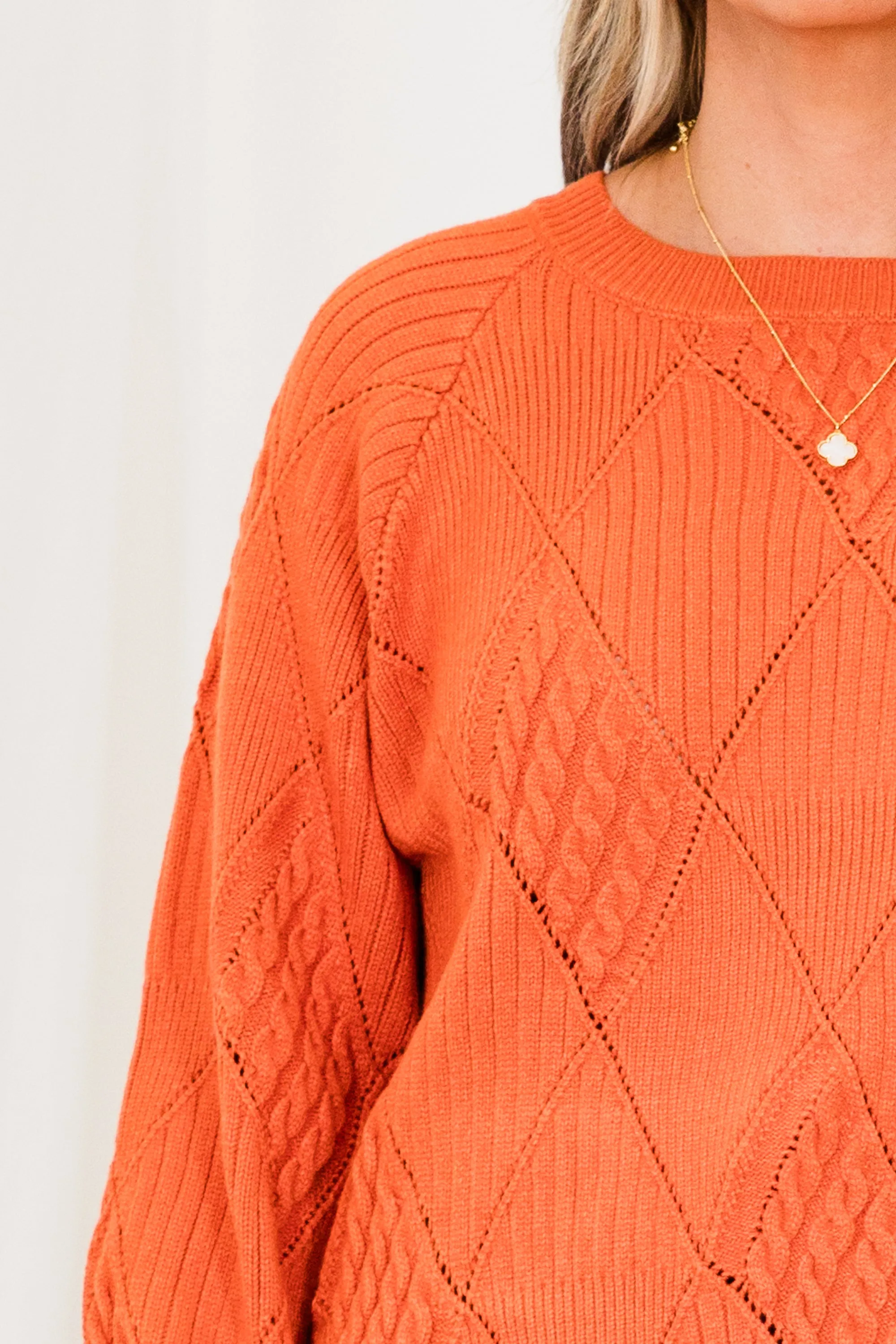 Open My Heart Sweater, Rust