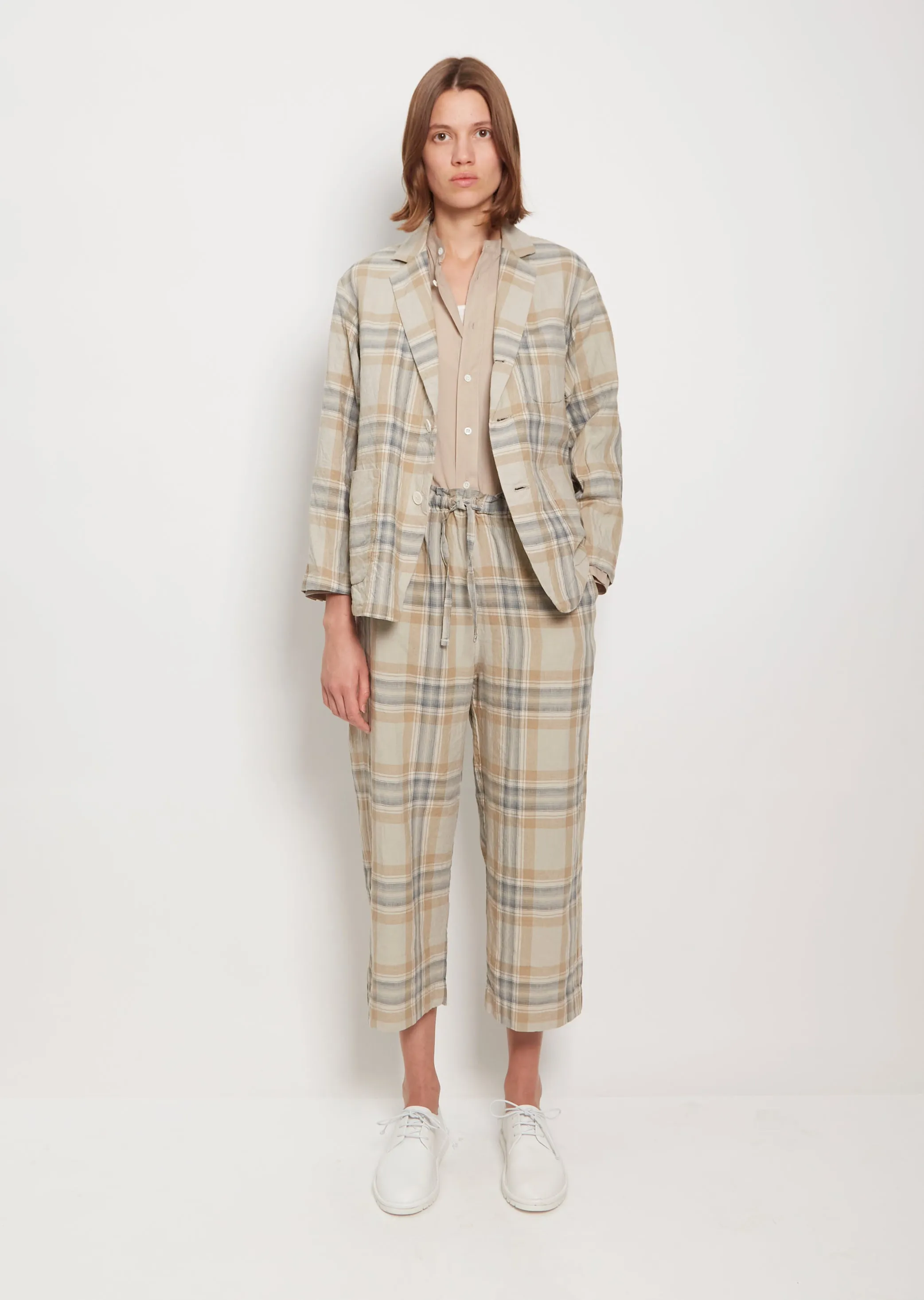 Plaid Lapel Blazer