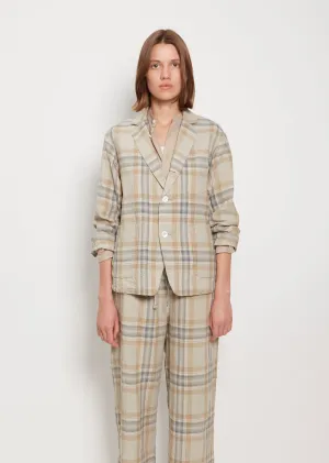Plaid Lapel Blazer