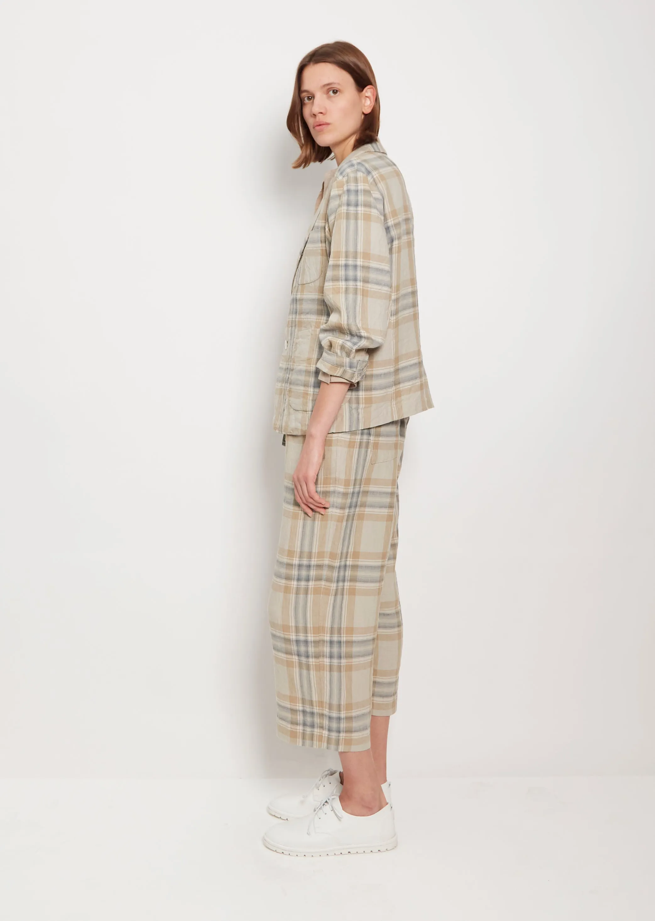 Plaid Lapel Blazer