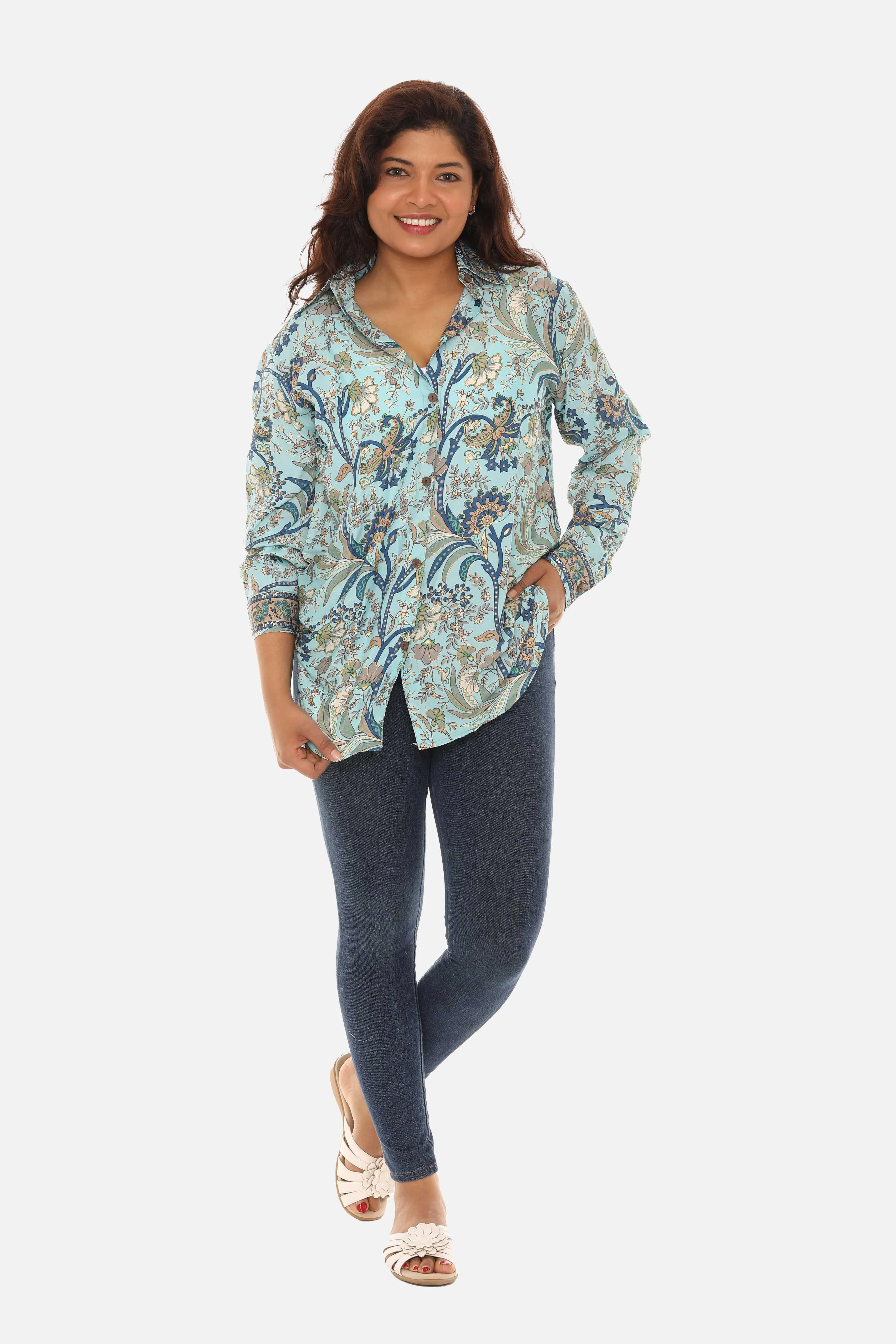 Printed Women's Button-Down Shirt for Effortless Style