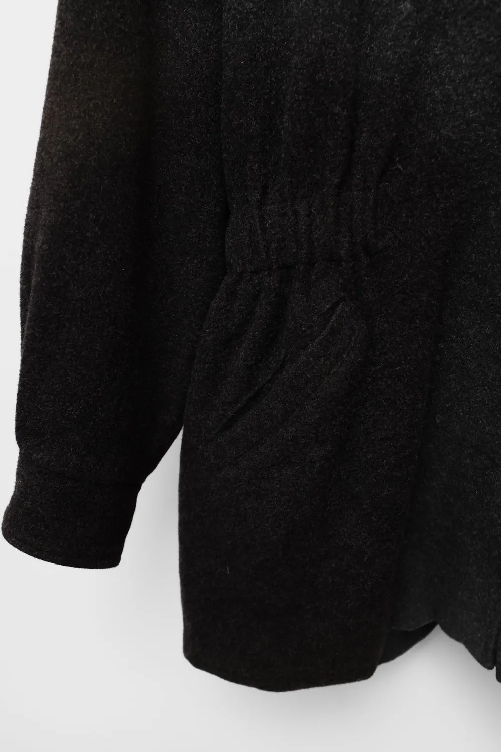 PURE CASHMERE WOOL WAISTED TEDDY HOODED JACKET
