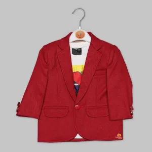 Red & Maroon Party Wear Blazer for Boys