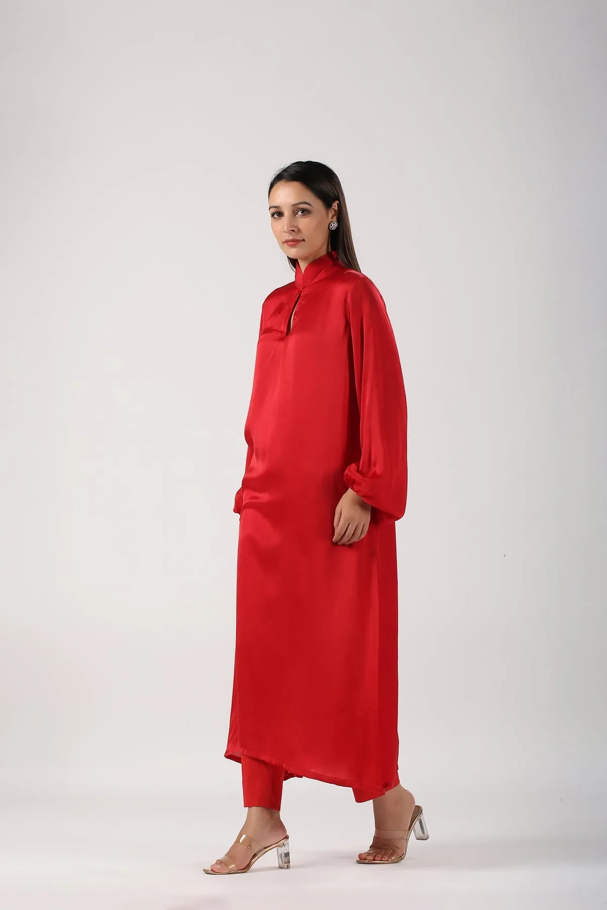 Red Satin Suit