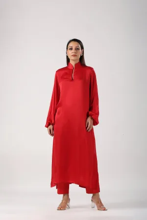 Red Satin Suit