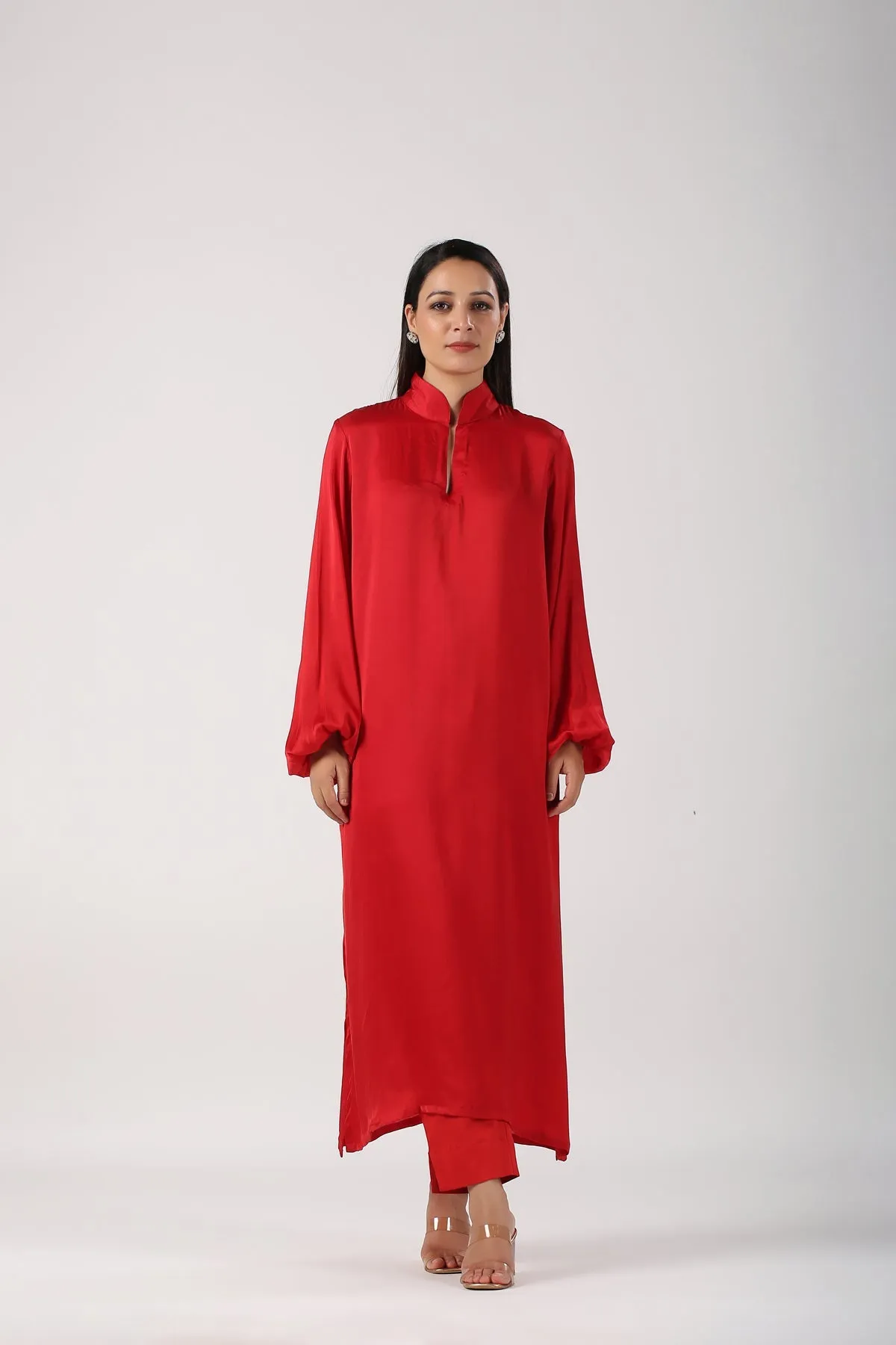Red Satin Suit