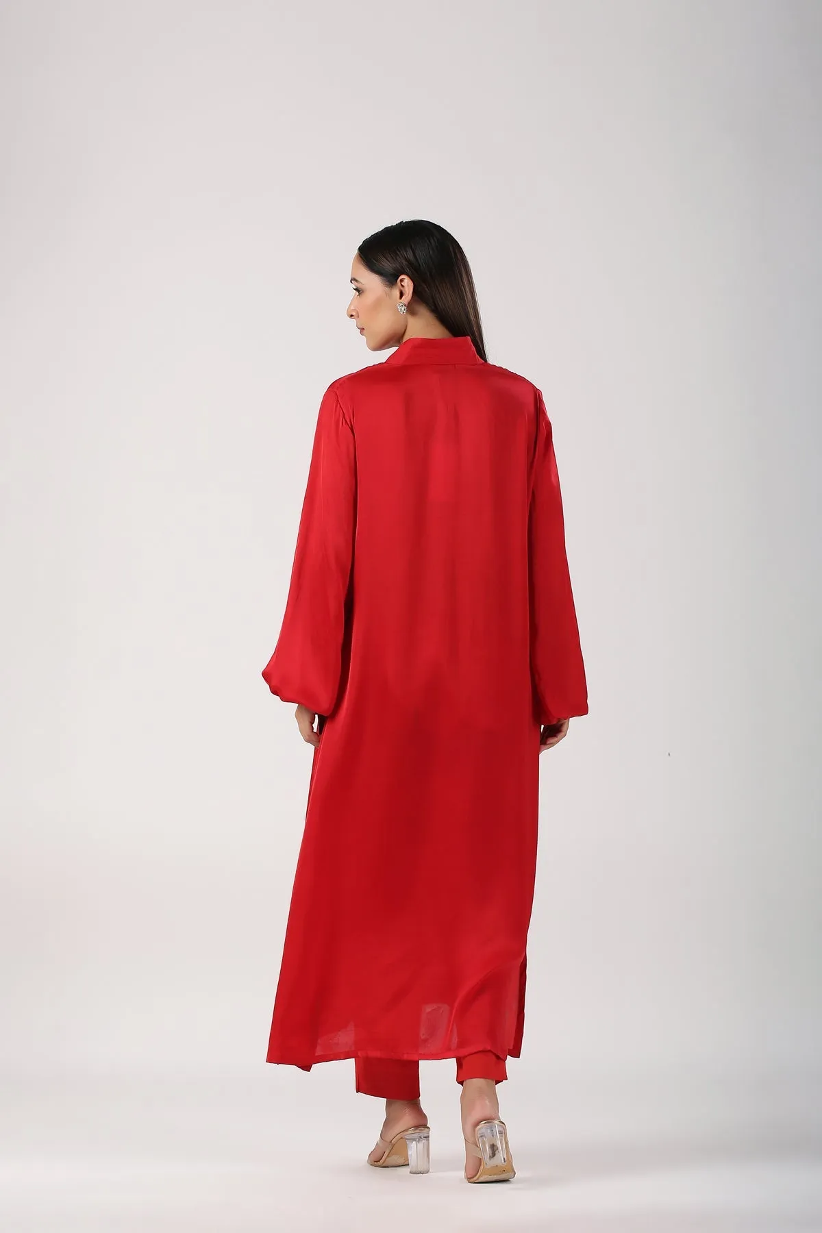 Red Satin Suit