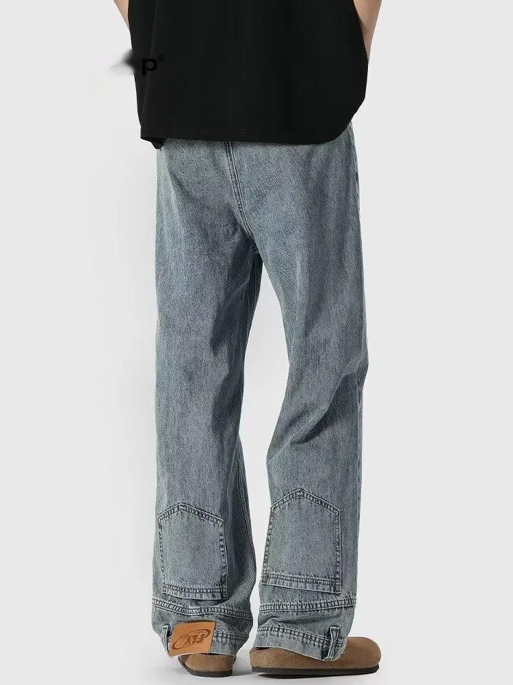 Retro High Street Jeans – Straight-Leg Loose Cotton Trousers for Couples