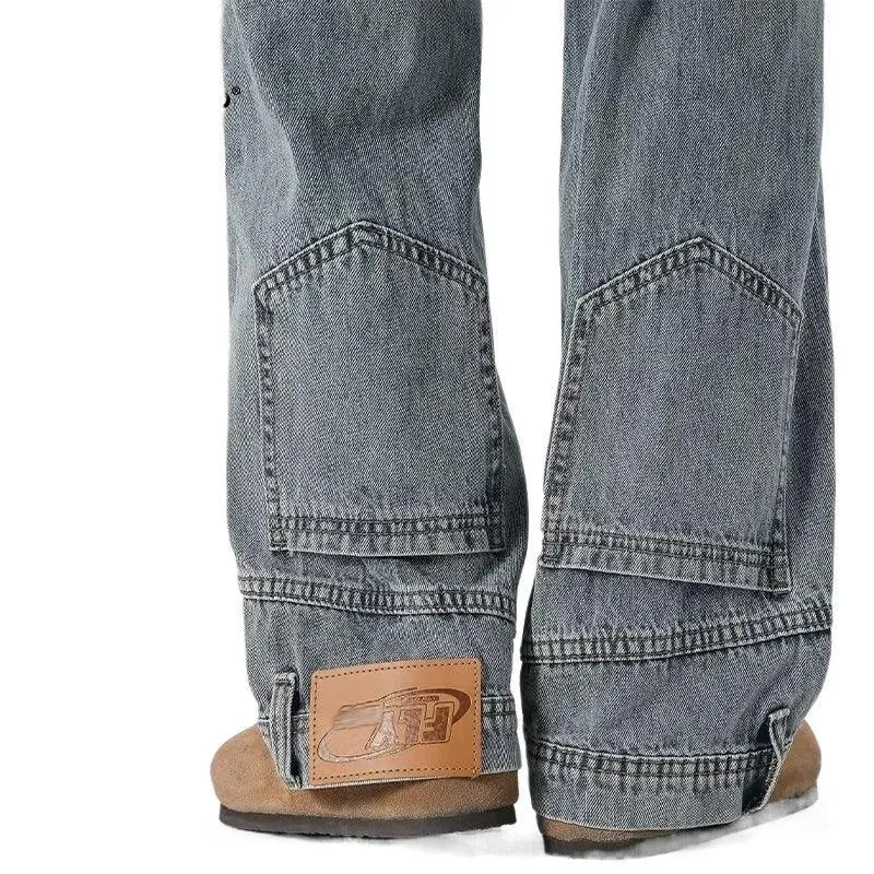 Retro High Street Jeans – Straight-Leg Loose Cotton Trousers for Couples
