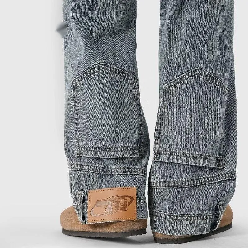Retro High Street Jeans – Straight-Leg Loose Cotton Trousers for Couples