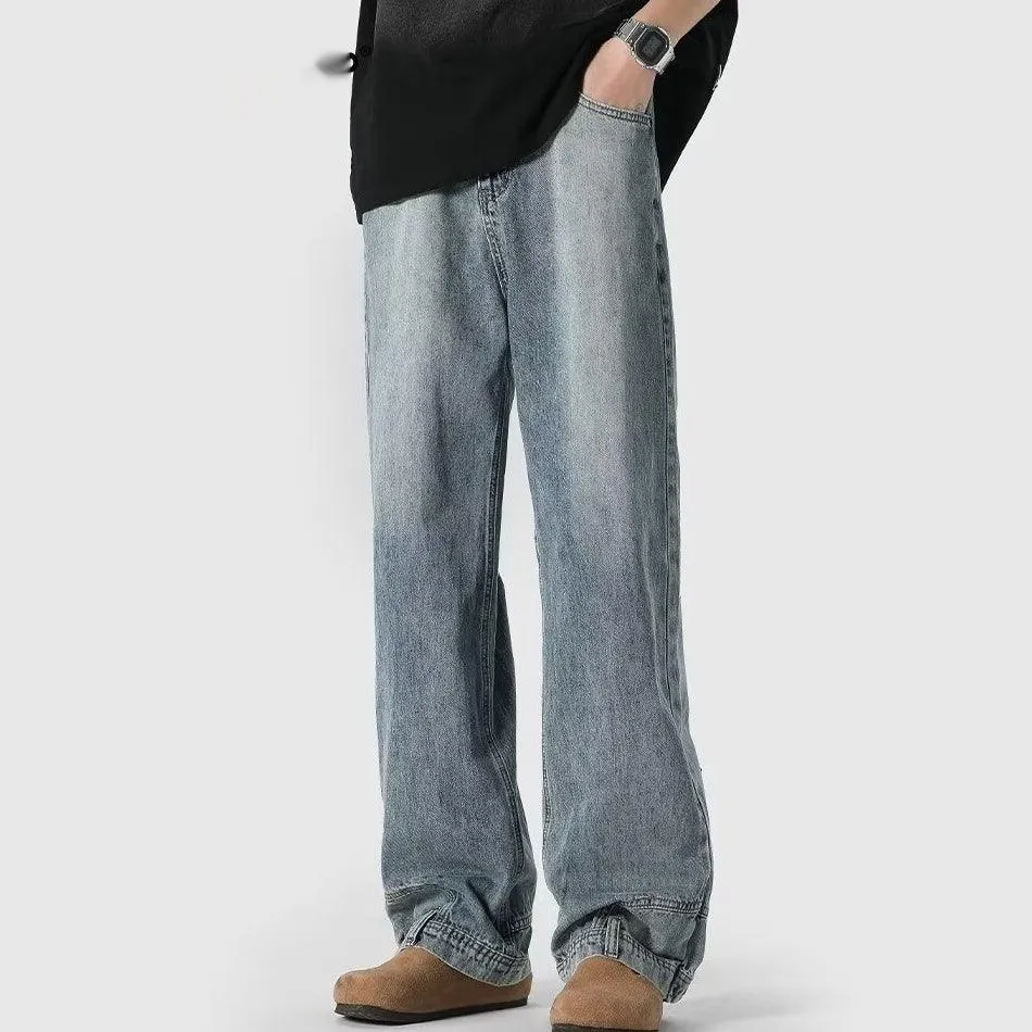 Retro High Street Jeans – Straight-Leg Loose Cotton Trousers for Couples