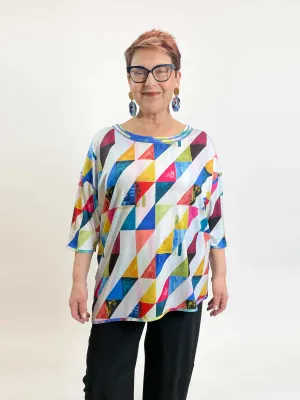 Reversible Angled Hem Dolman Top, Blue Bay