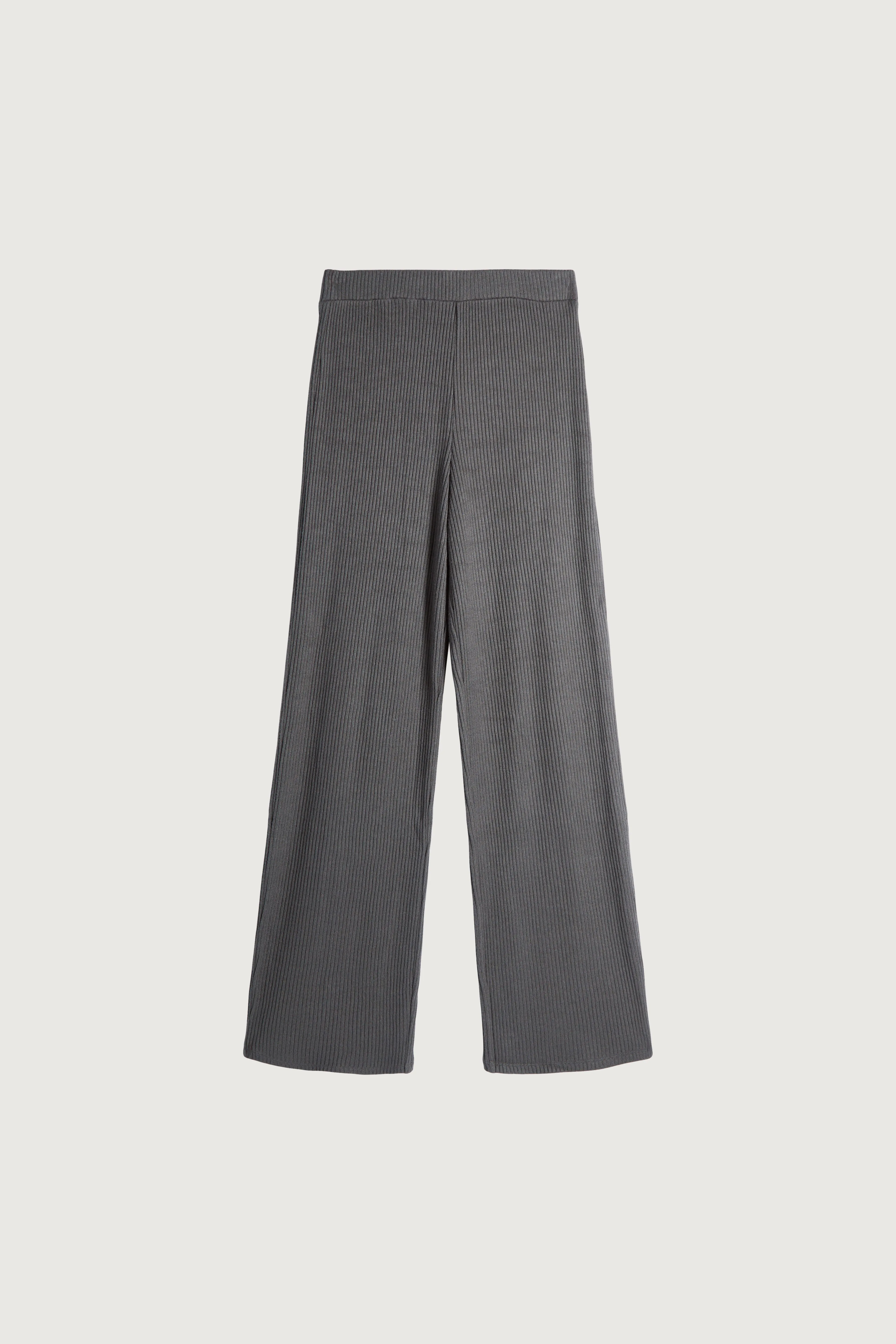 RIB-KNIT STRAIGHT LEG PANT