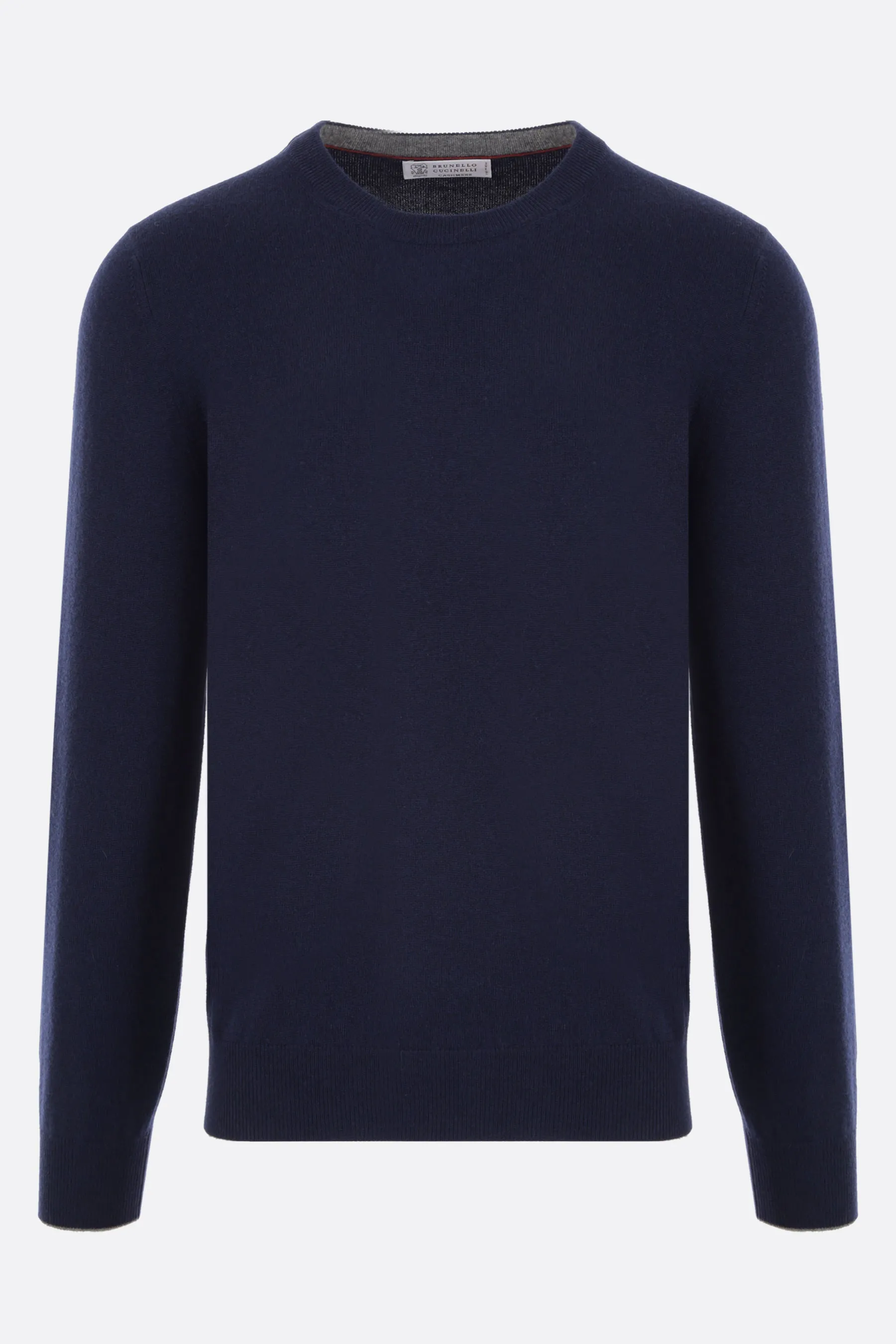 Ribbed Trim Cashmere Pullover