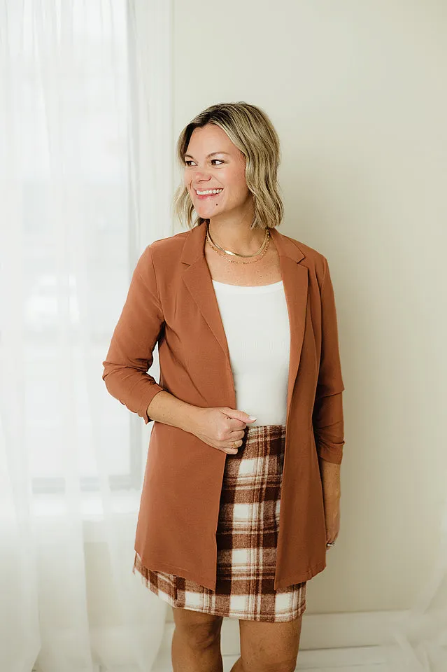 Ruched Sleeve Solid Jacket