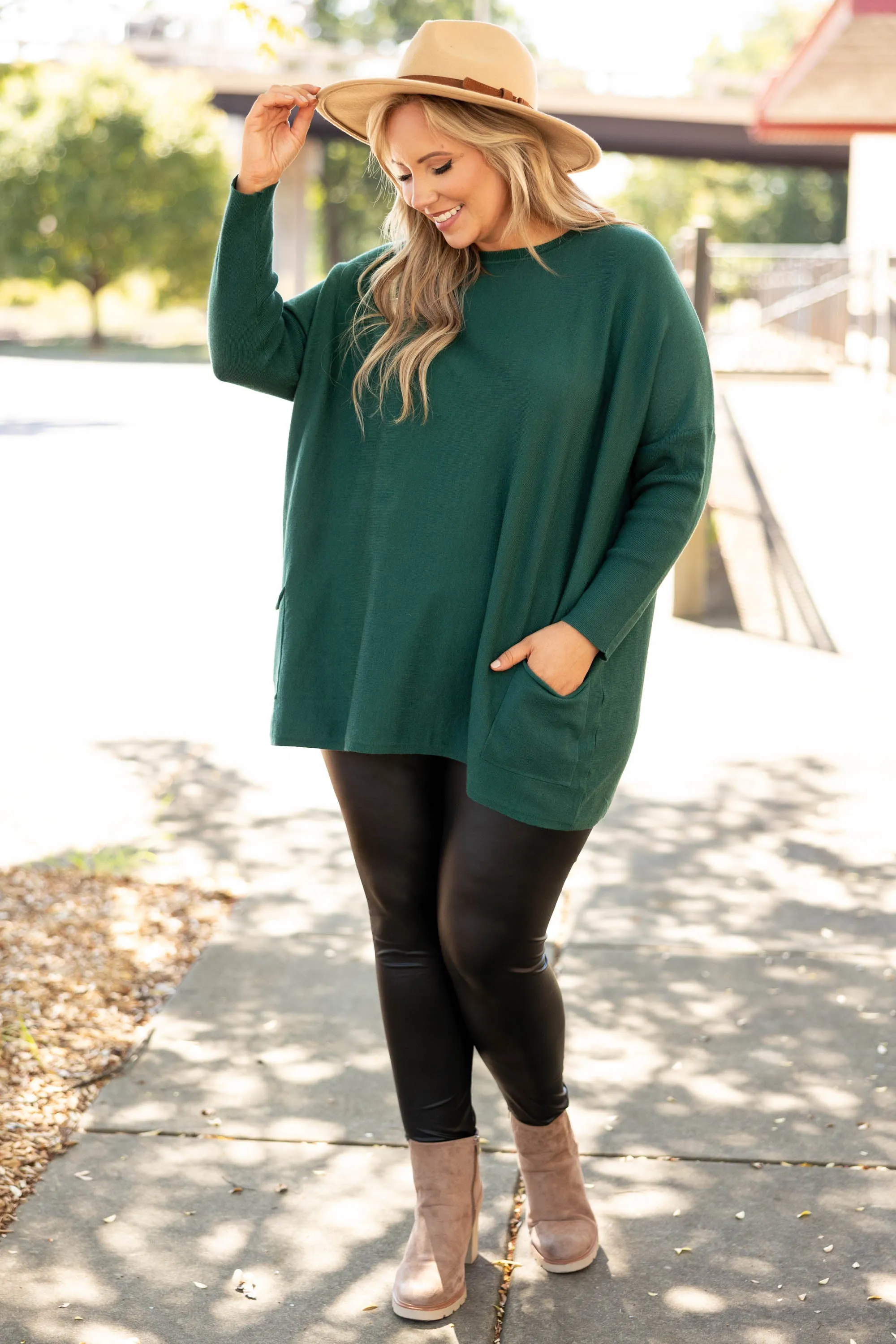 Send Your Approval Tunic, Hunter Green