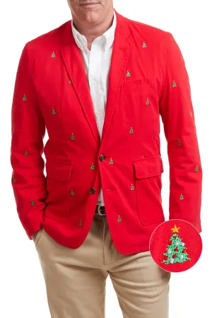 Spinnaker Blazer Bright Red with Christmas Trees