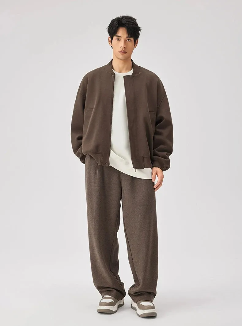 Sweatshirt Zip Bomber Jacket with Front Pockets