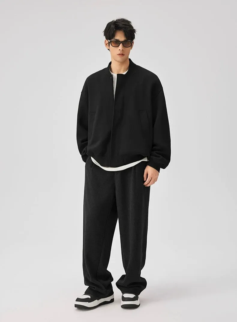 Sweatshirt Zip Bomber Jacket with Front Pockets