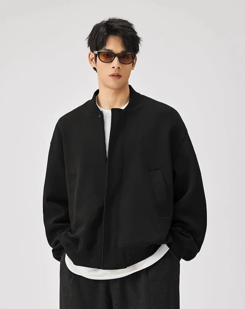Sweatshirt Zip Bomber Jacket with Front Pockets