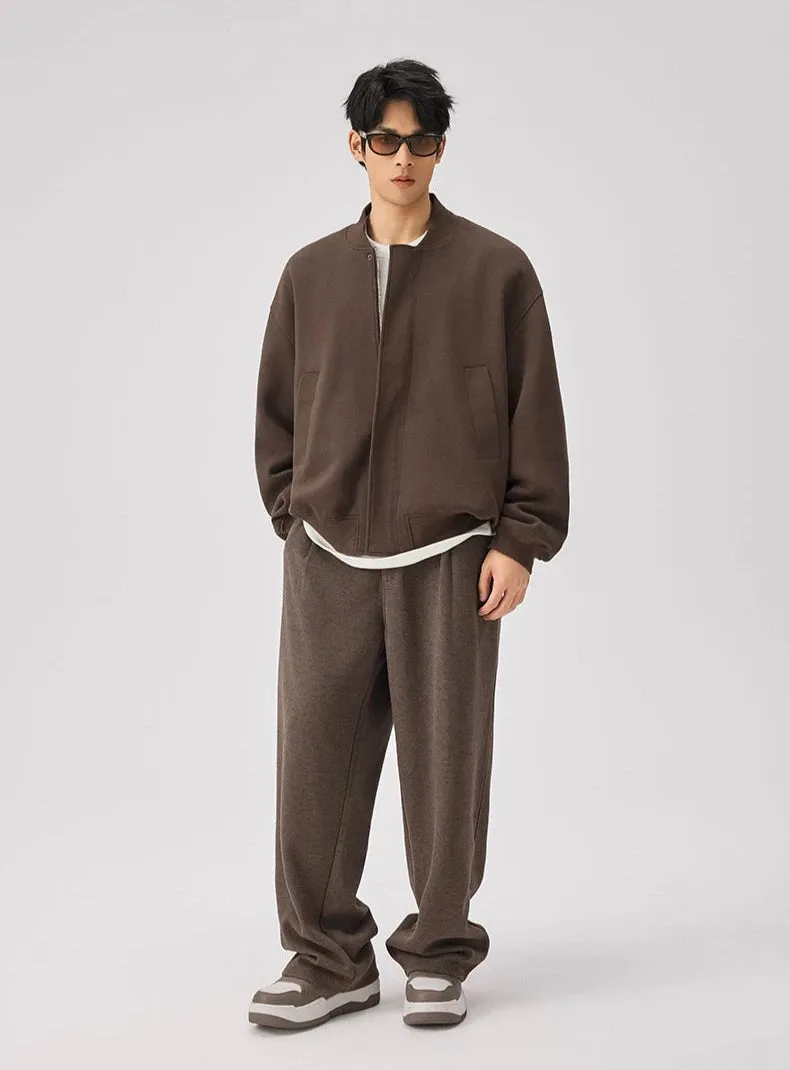 Sweatshirt Zip Bomber Jacket with Front Pockets