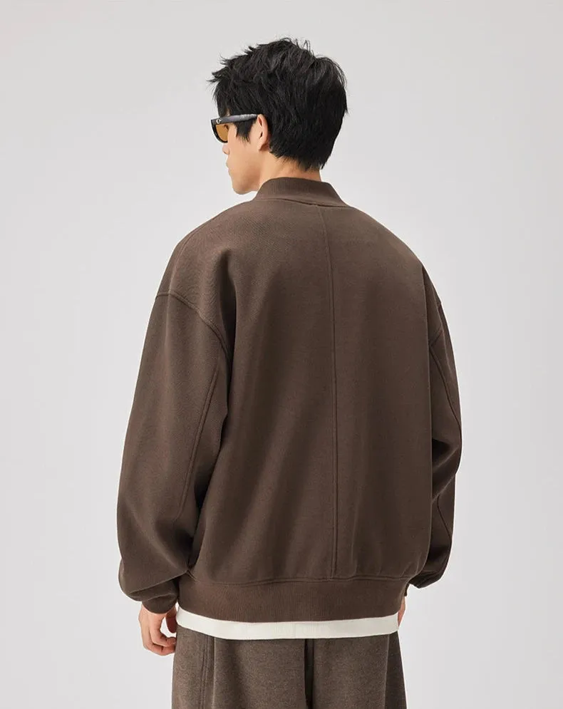 Sweatshirt Zip Bomber Jacket with Front Pockets