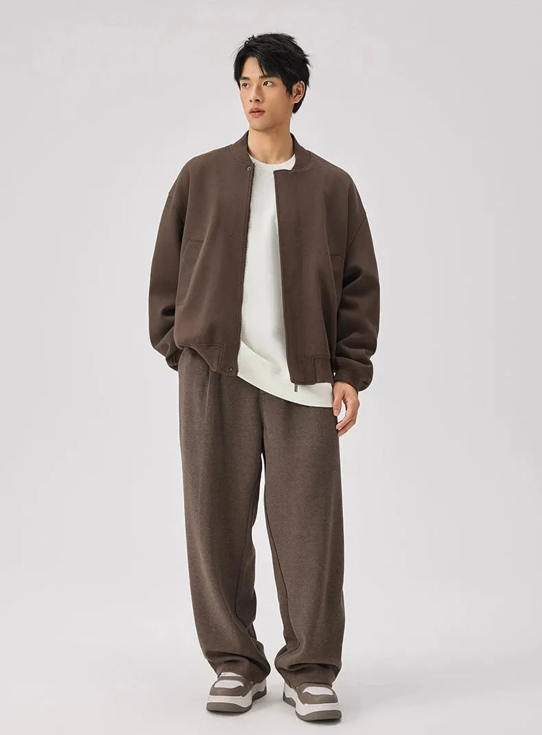 Sweatshirt Zip Bomber Jacket with Front Pockets