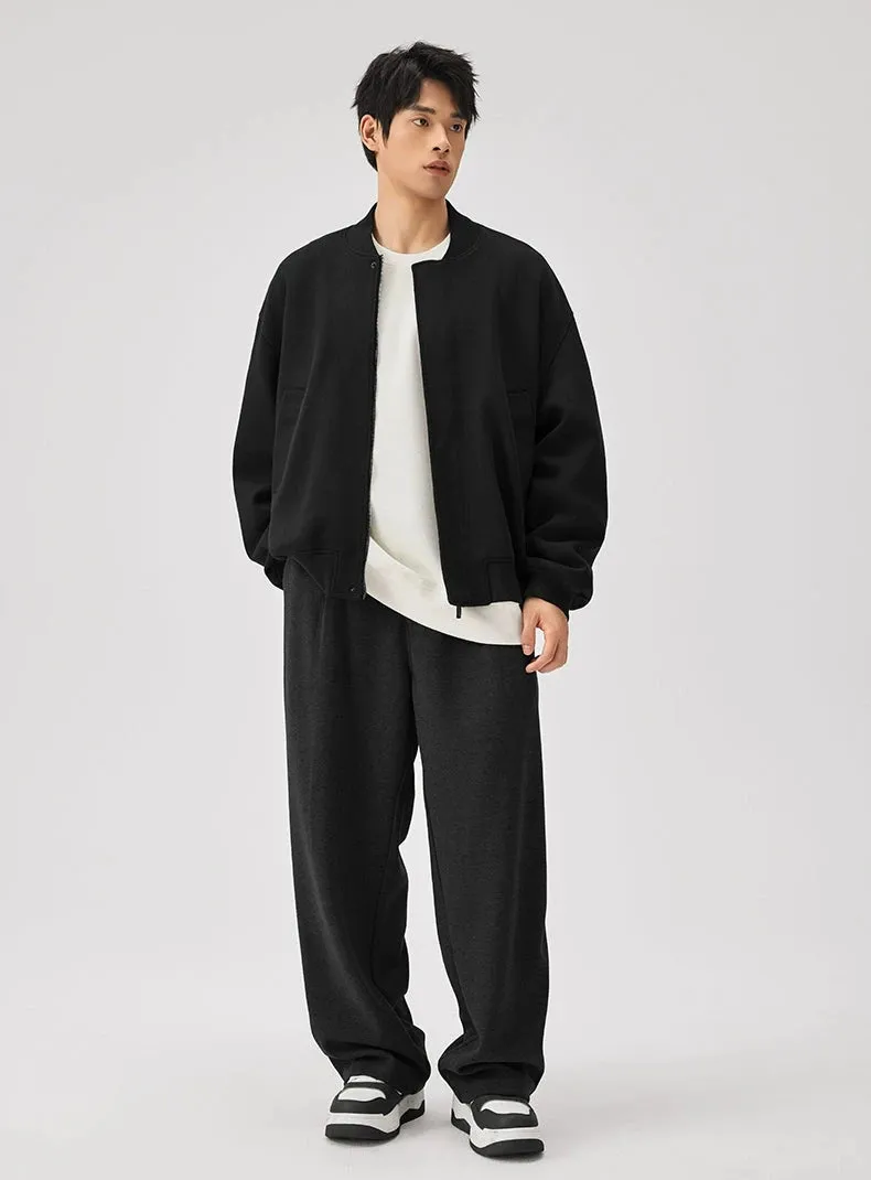 Sweatshirt Zip Bomber Jacket with Front Pockets