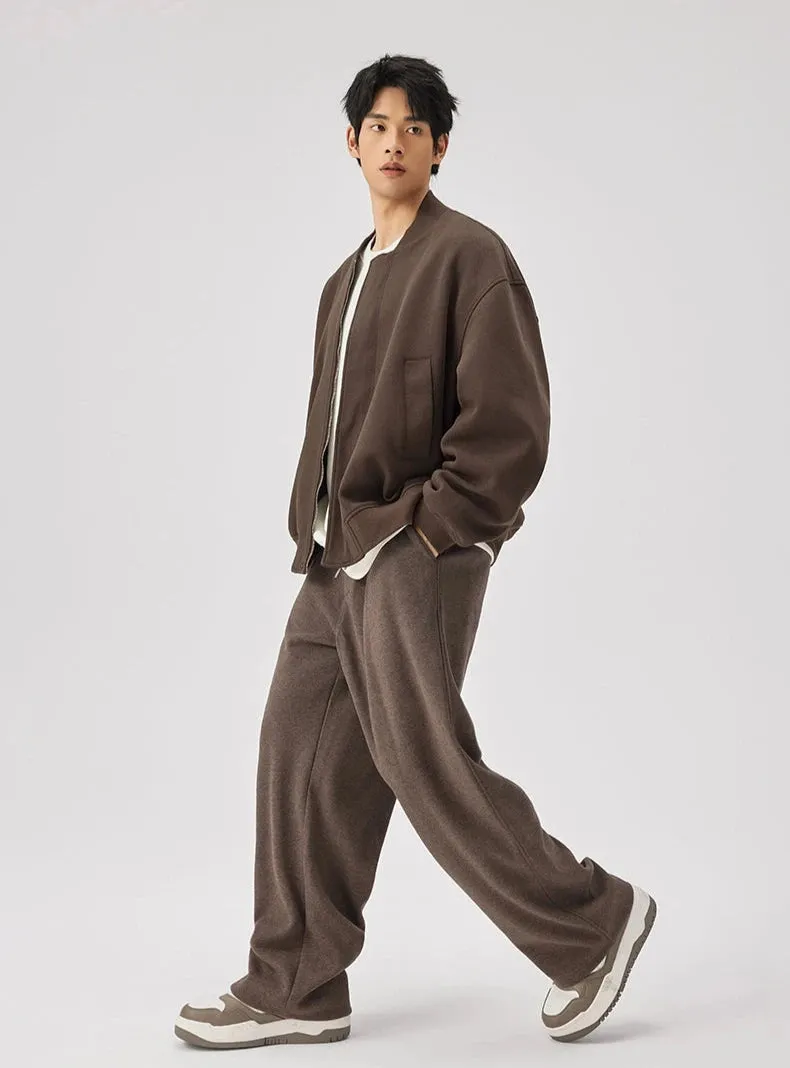 Sweatshirt Zip Bomber Jacket with Front Pockets