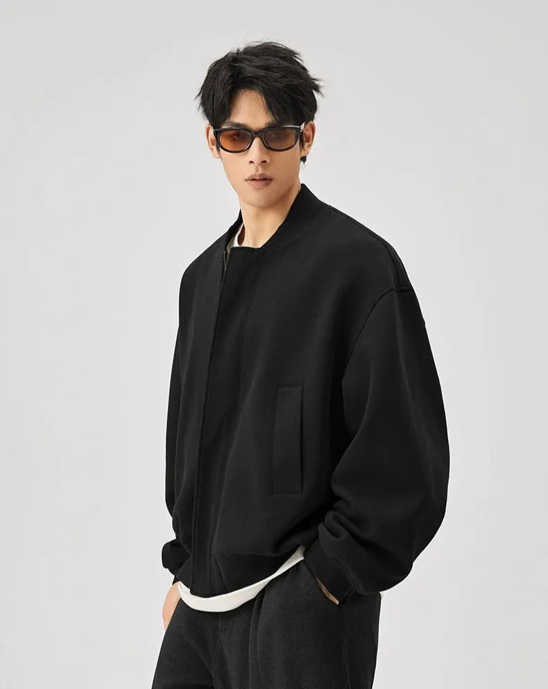 Sweatshirt Zip Bomber Jacket with Front Pockets