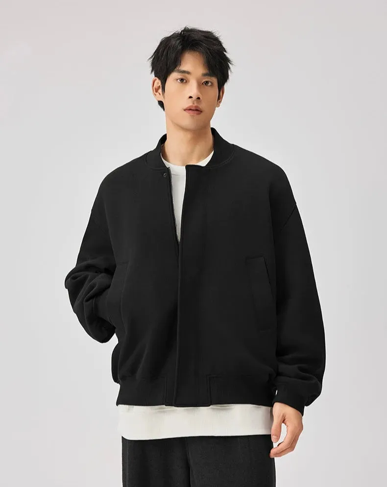 Sweatshirt Zip Bomber Jacket with Front Pockets