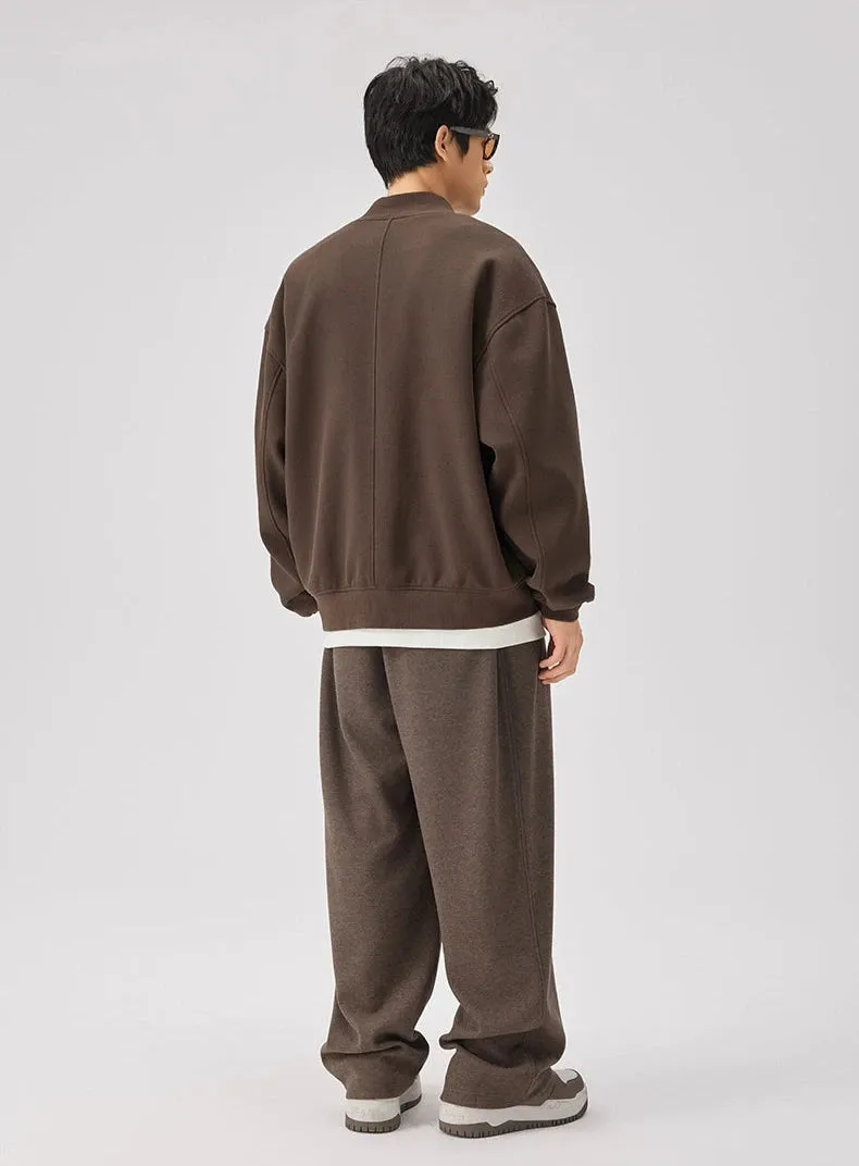 Sweatshirt Zip Bomber Jacket with Front Pockets