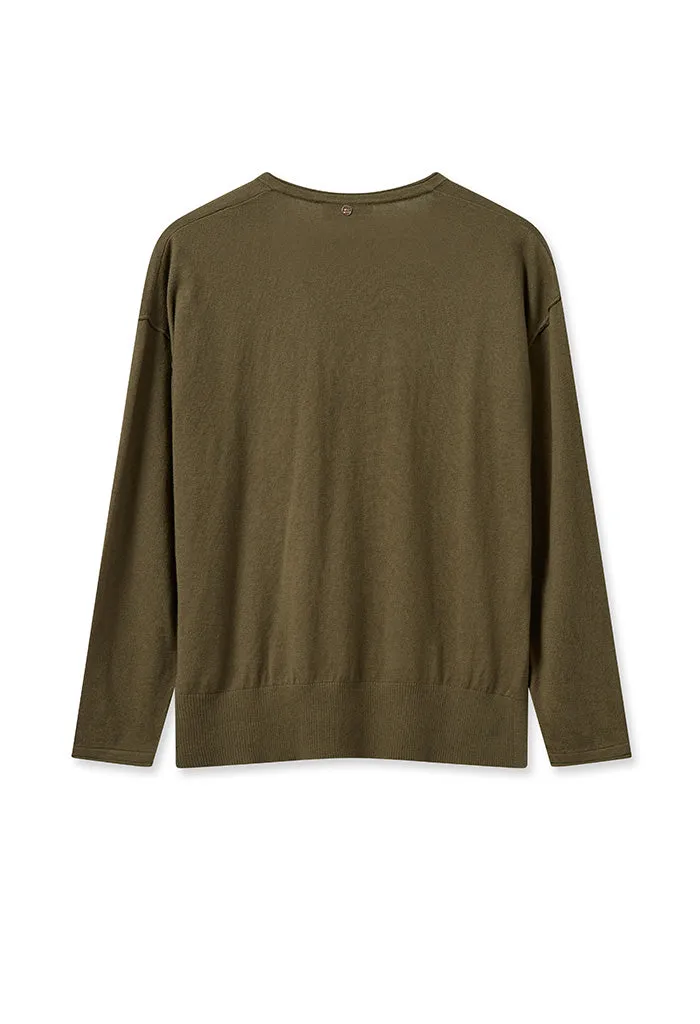Tani V-Neck Knit - Burnt Olive