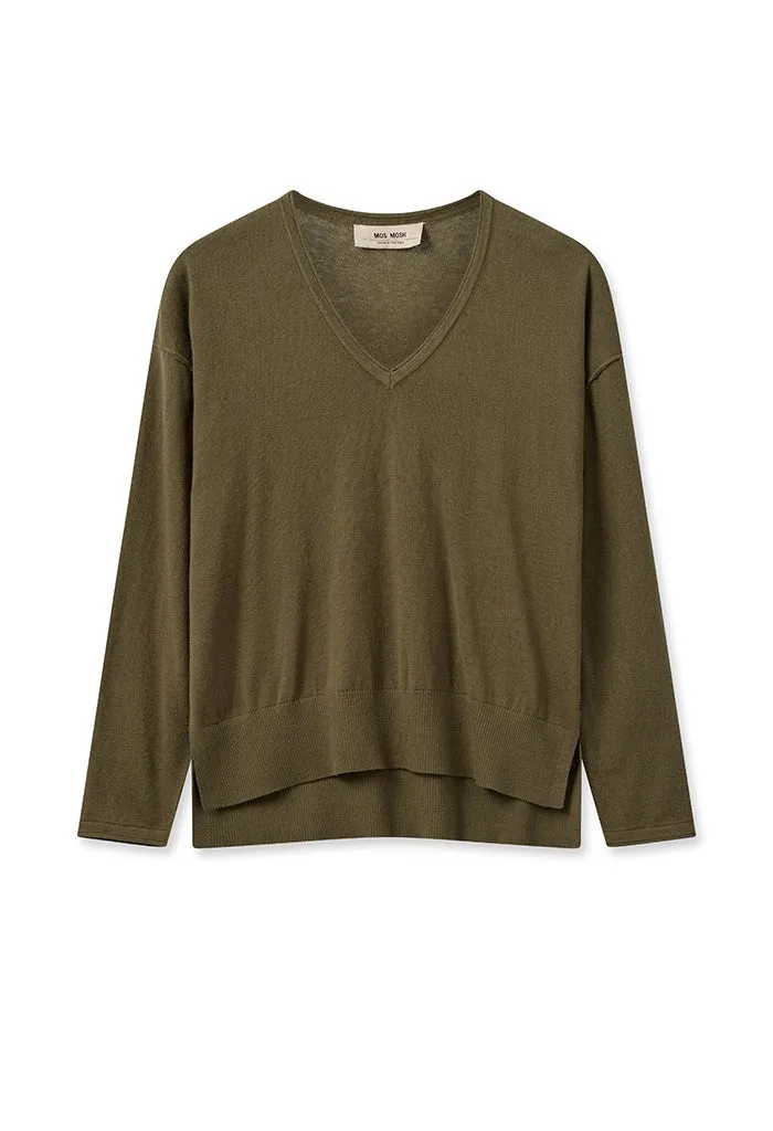 Tani V-Neck Knit - Burnt Olive