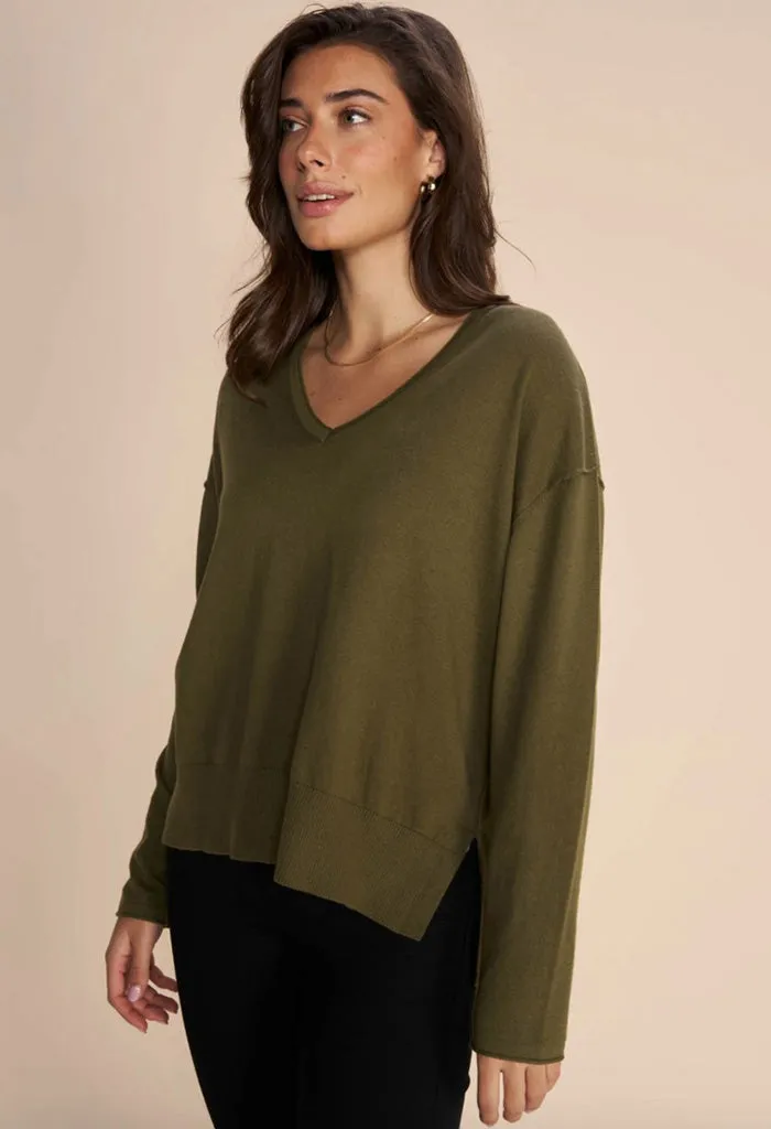 Tani V-Neck Knit - Burnt Olive