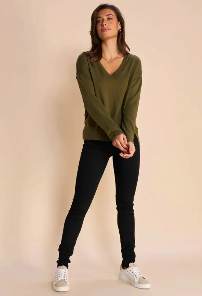 Tani V-Neck Knit - Burnt Olive