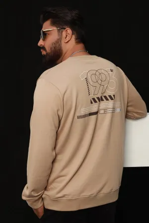 Taupe 1993 Back Printed Sweatshirt (Plus Size) - W22 - MSW038P