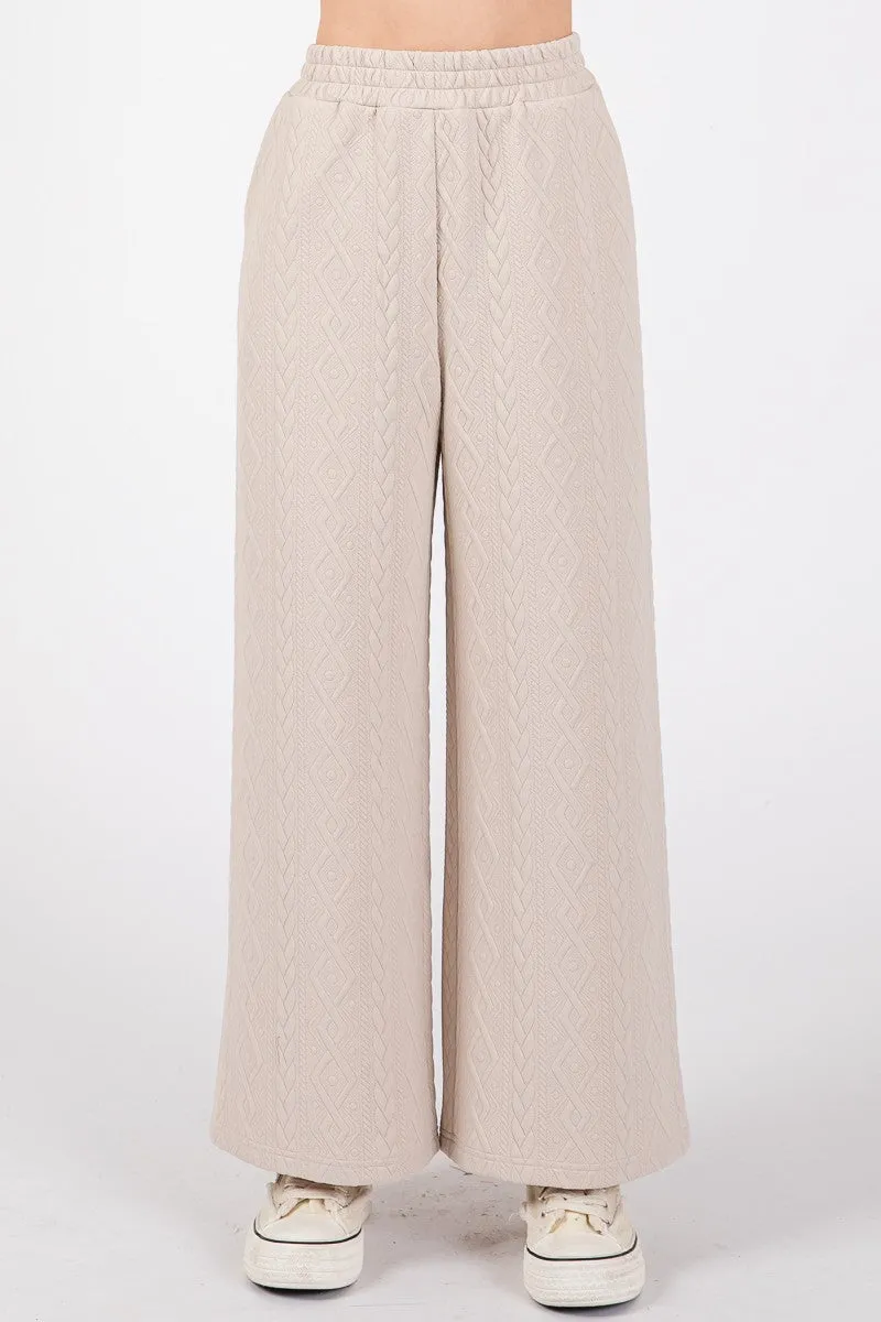 Textured Top And Pants Set