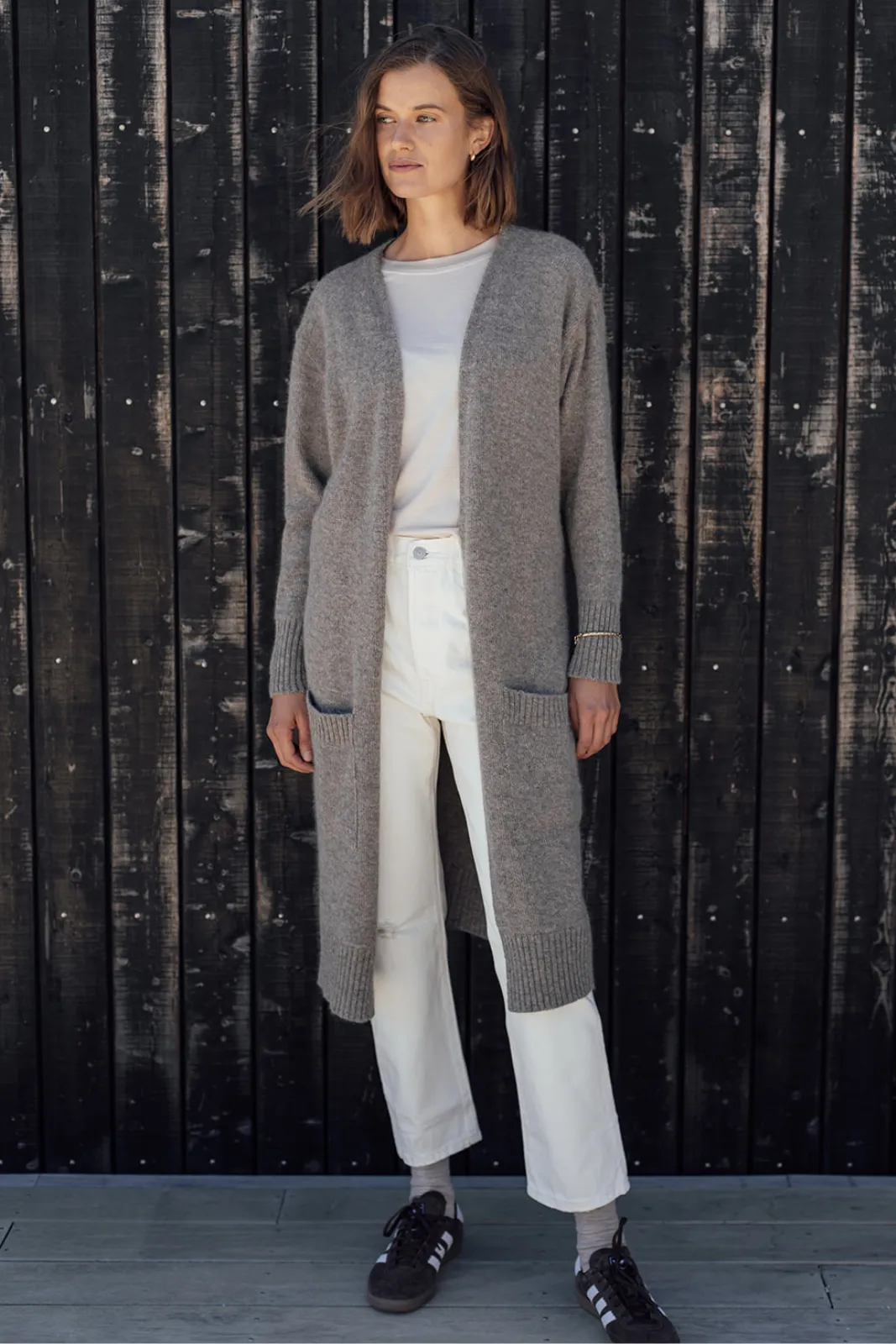 The Merino  Angora Cardigan Mocha