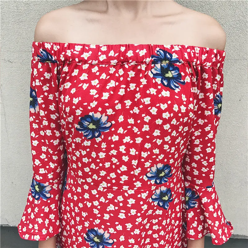 The Ruffles Floral Print Chic Dresses