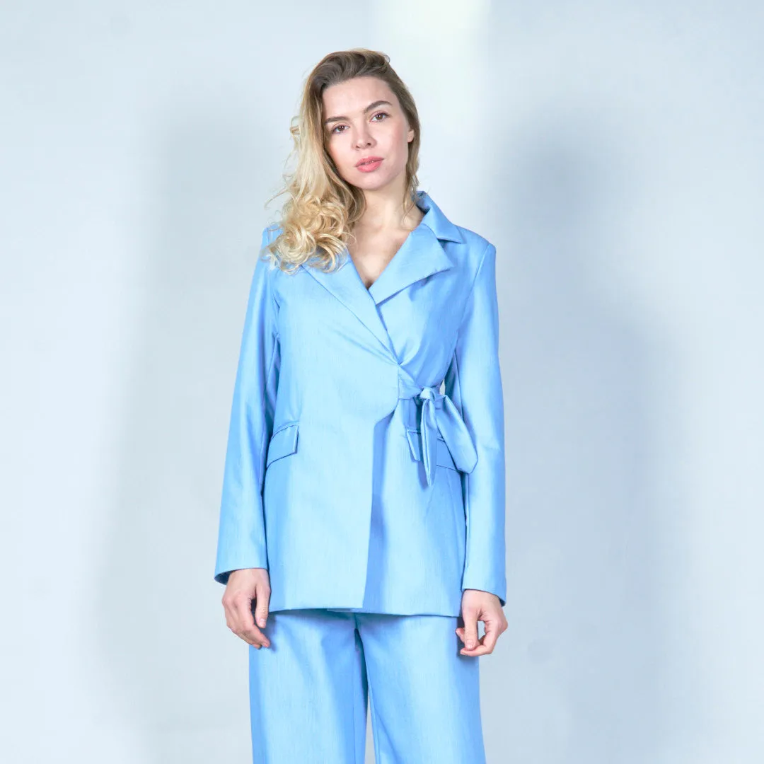 Tie-waist blazer with notched collar wholesale