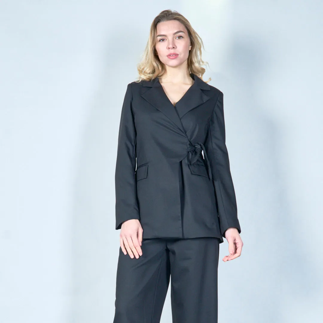 Tie-waist blazer with notched collar wholesale