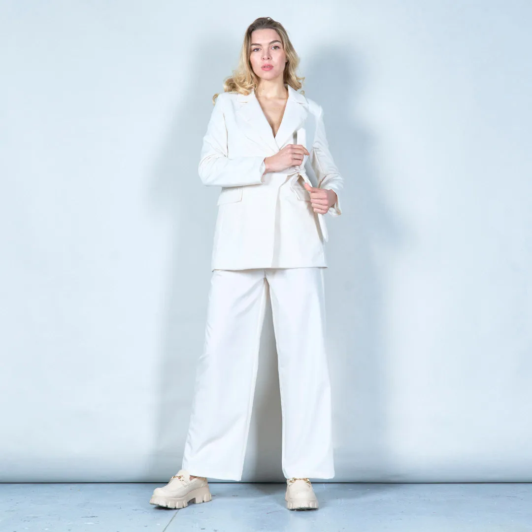Tie-waist blazer with notched collar wholesale