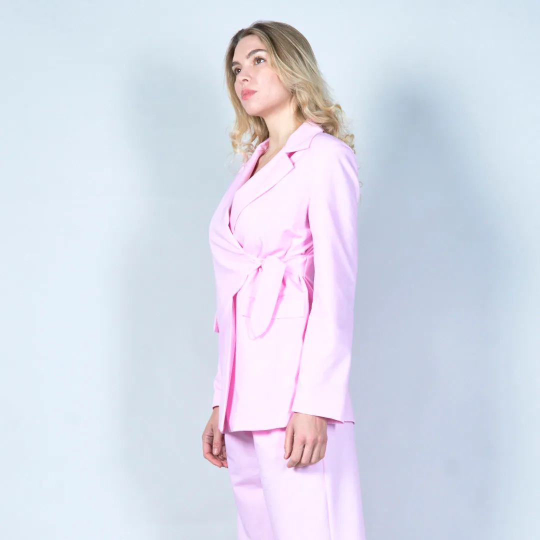 Tie-waist blazer with notched collar wholesale