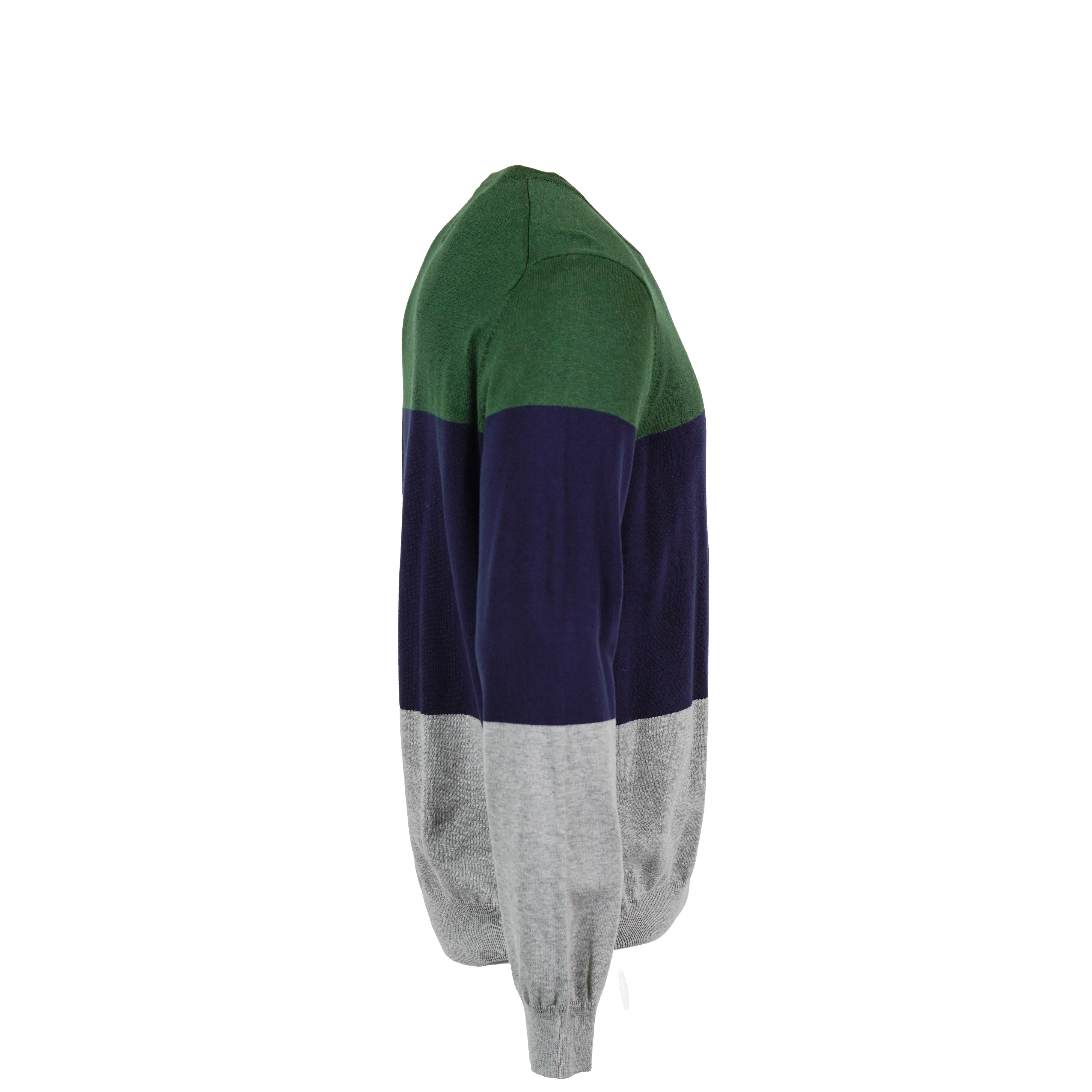 Tommy Hilfiger Men Colorblocked Long Sleeve Crew Neck Sweater Green Blue Gray XL